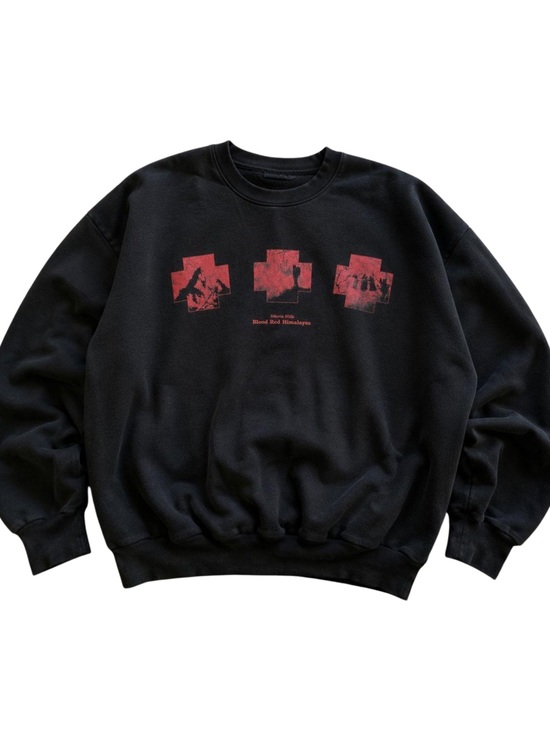 Gildan Tops - Gildan Black Crewneck Sweatshirt with Red Graphic